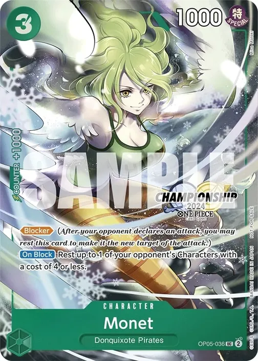 Carte One Piece anglaise OP05-036 Monet (version 2)