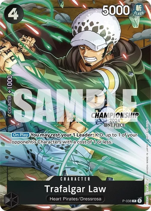 Carte One Piece anglaise P-038 Trafalgar Law (version 2)