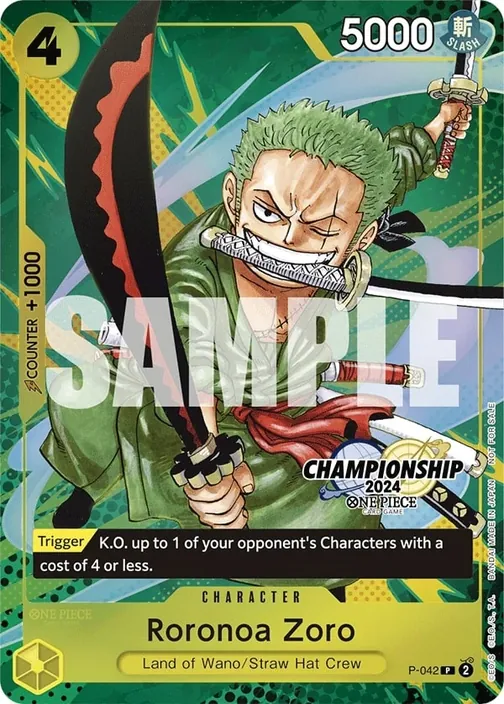 Carte One Piece anglaise P-042 Roronoa Zoro (version 2)