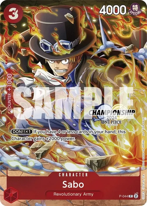 Carte One Piece anglaise P-044 Sabo (version 2)