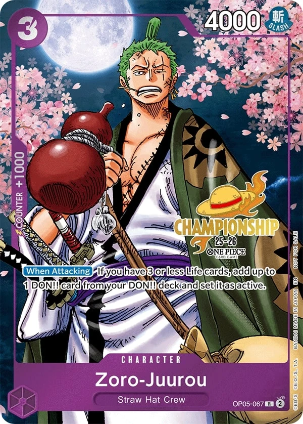 Carte One Piece anglaise Zoro-Juurou OP05-067 R