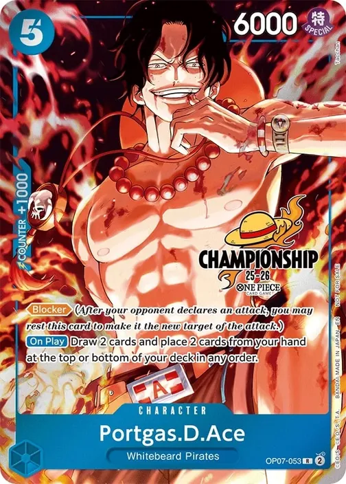 Carte One Piece anglaise OP07-053 Portgas.D.Ace