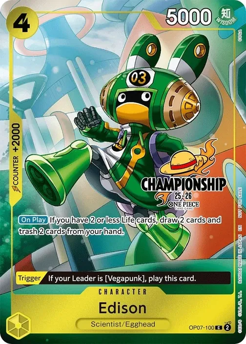 Carte One Piece anglaise OP07-100 Edison