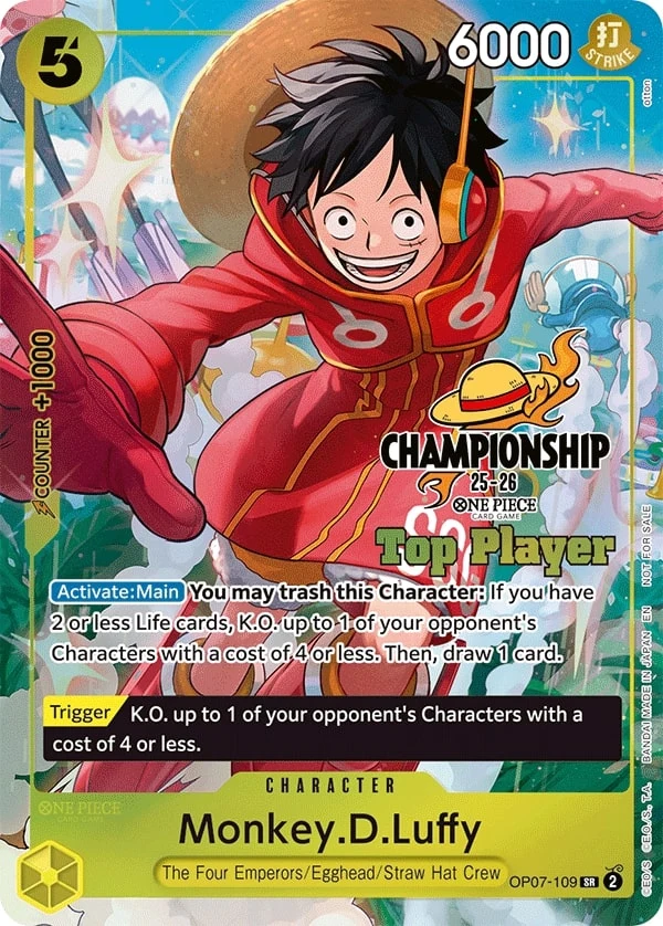 Carte One Piece anglaise Monkey.D.Luffy OP07-109 SR