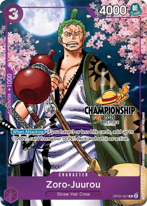 Carte One Piece anglaise Zoro-Juurou OP05-067 R