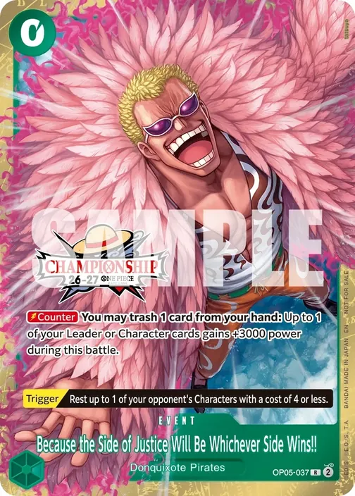 Carte One Piece anglaise OP05-037 Because the Side of Justice Will Be Whichever Side Wins!!