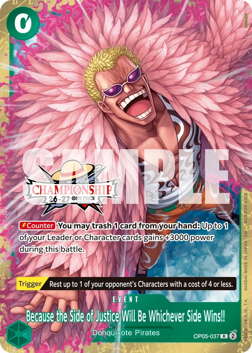 Carte One Piece anglaise Because the Side of Justice Will Be Whichever Side Wins!! OP05-037 R