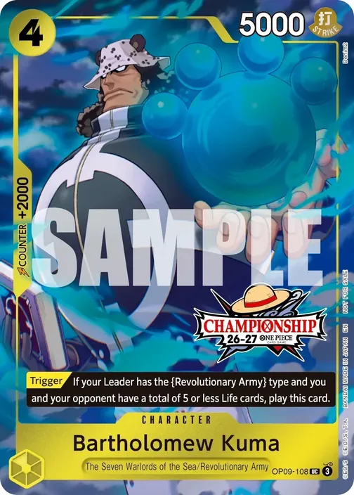 Carte One Piece anglaise OP09-108 Bartholomew Kuma