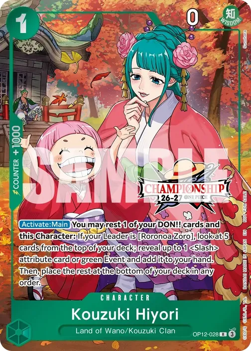 Carte One Piece anglaise OP12-028 Kouzuki Hiyori