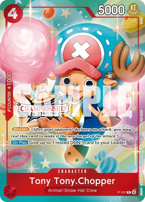 Carte One Piece anglaise P-101 Tony Tony.Chopper