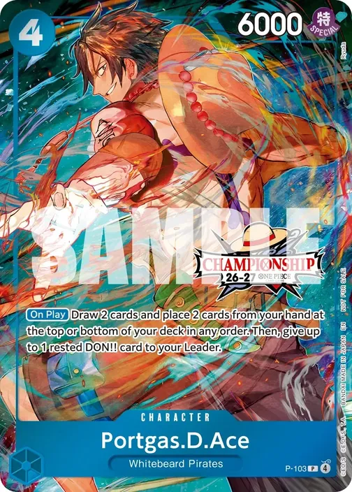 Carte One Piece anglaise P-103 Portgas.D.Ace
