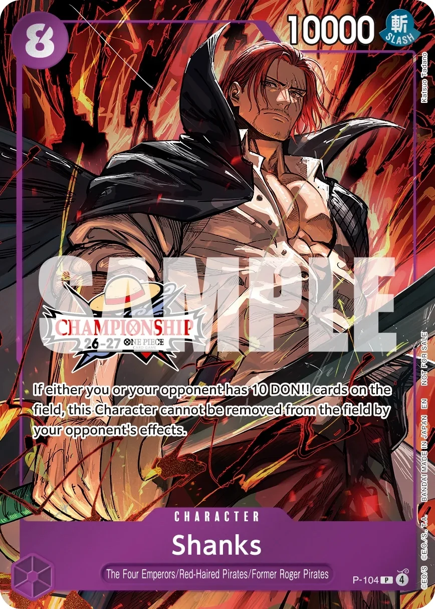 Carte One Piece anglaise Shanks P-104 P