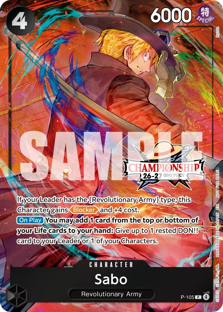 Carte One Piece anglaise Sabo P-105 P