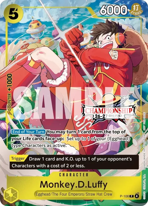 Carte One Piece anglaise P-106 Monkey.D.Luffy