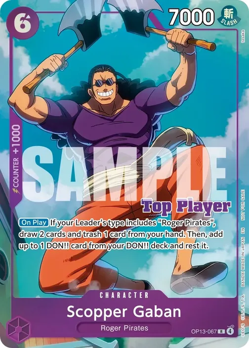 Carte One Piece anglaise OP13-067 Scopper Gaban