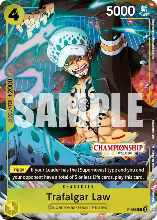 Carte One Piece anglaise P-088 Trafalgar Law (version 2)