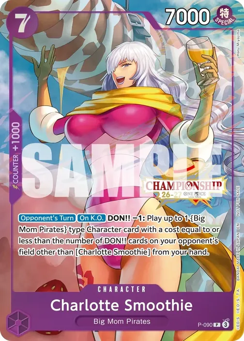 Carte One Piece anglaise P-090 Charlotte Smoothie (version 2)