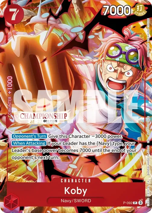 Carte One Piece anglaise P-092 Koby (version 2)