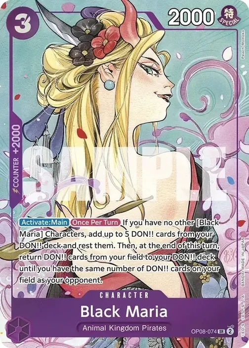 Carte One Piece anglaise OP08-074 Black Maria