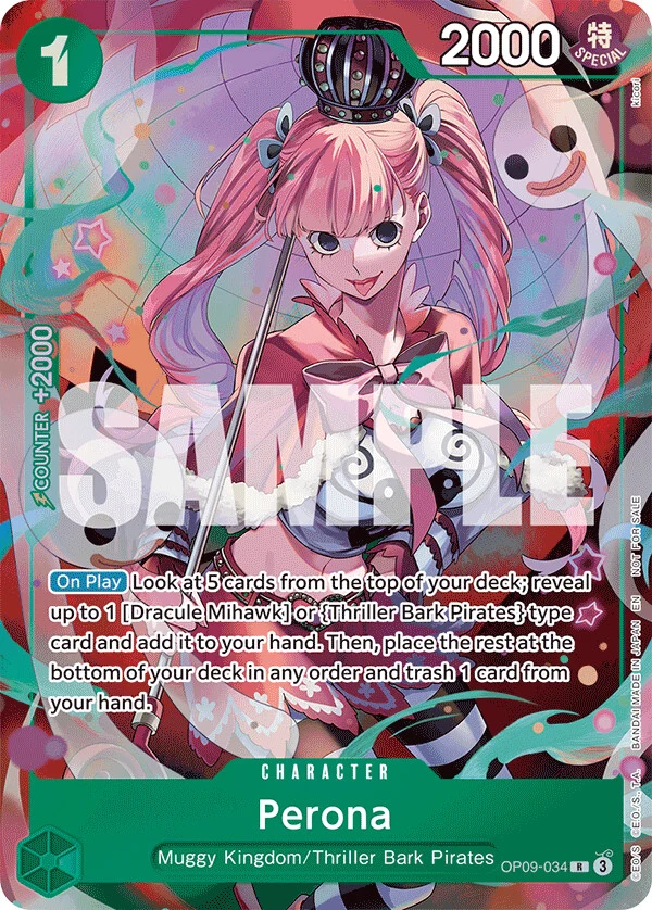 Carte One Piece anglaise Perona OP09-034 R