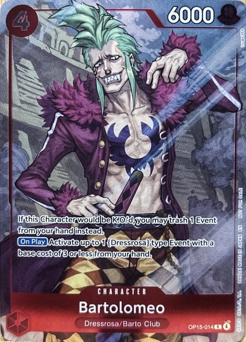 Carte One Piece anglaise Bartolomeo OP15-014 R