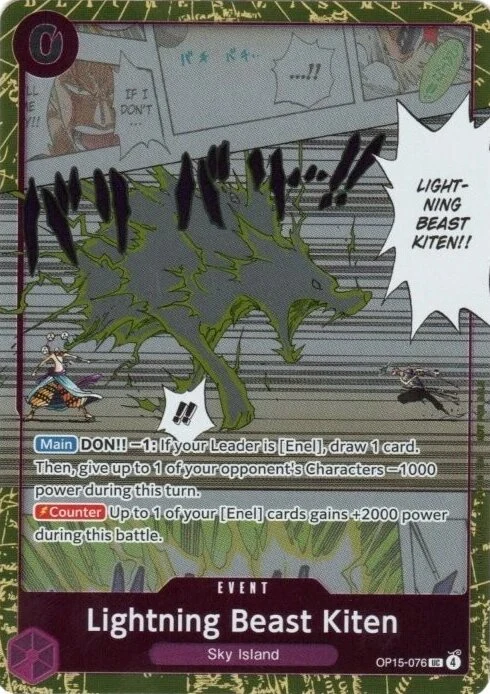 Carte One Piece anglaise OP15-076 Lightning Beast Kiten