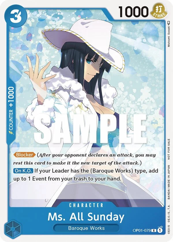 Carte One Piece anglaise Ms. All Sunday OP01-079 R