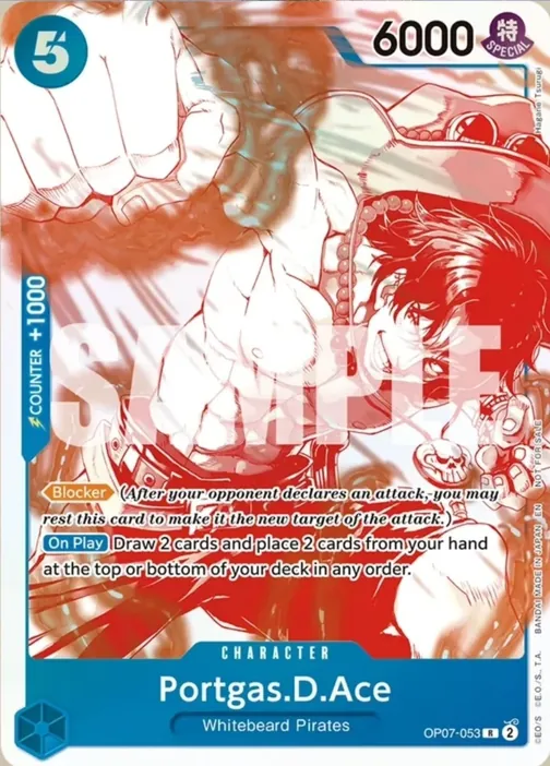 Carte One Piece anglaise OP07-053 Portgas.D.Ace (version 2)