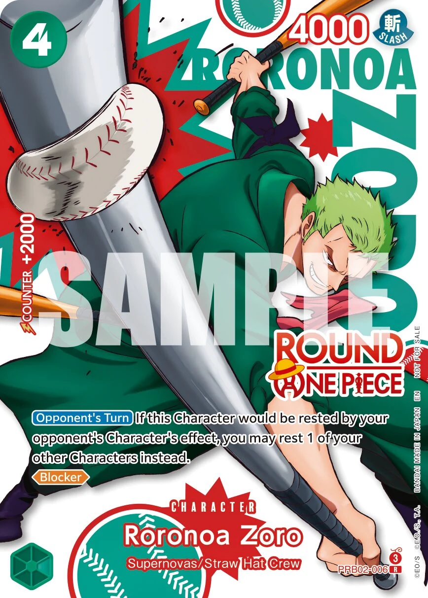 Carte One Piece anglaise Roronoa Zoro PRB02-006 R