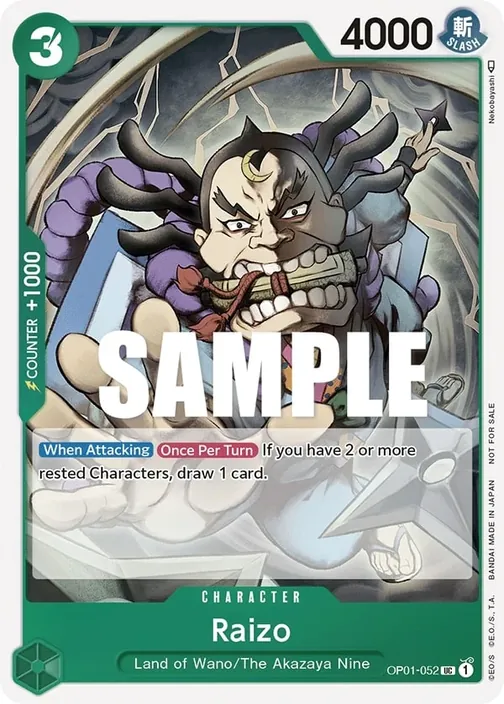 Carte One Piece anglaise OP01-052 Raizo (version 2)