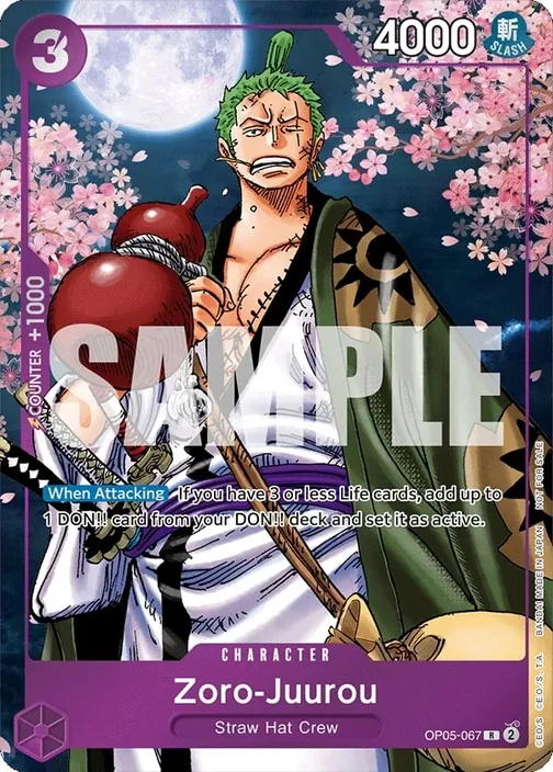 Carte One Piece anglaise OP05-067 Zoro-Juurou