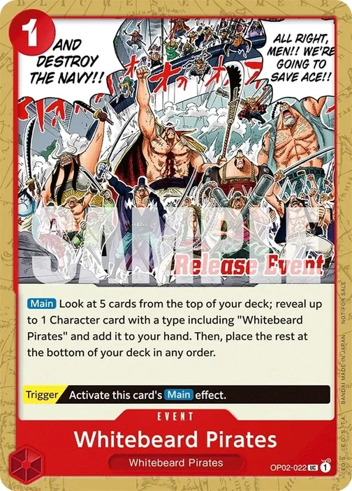 Carte One Piece anglaise OP02-022 Whitebeard Pirates