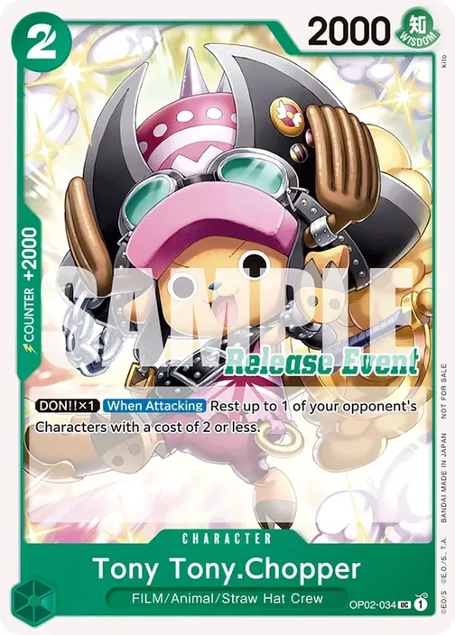 Carte One Piece anglaise OP02-034 Tony Tony.Chopper