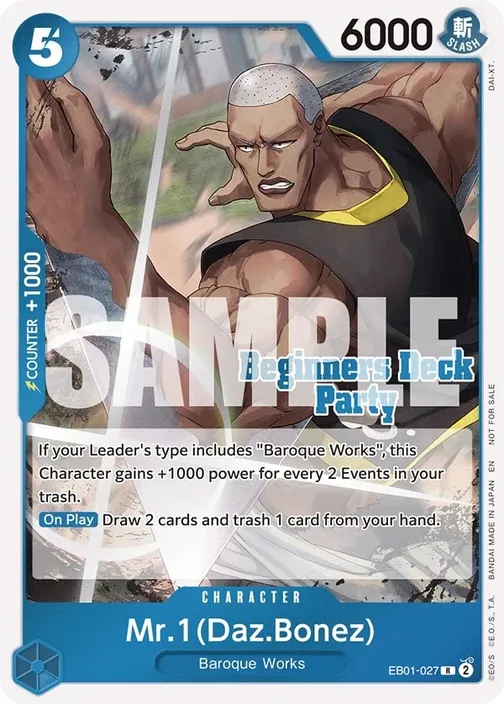 Carte One Piece anglaise EB01-027 Mr.1(Daz.Bonez)