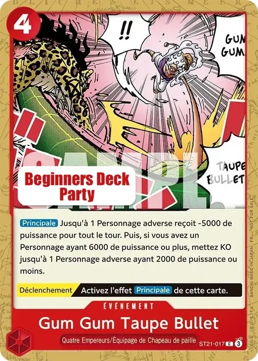 Carte One Piece anglaise ST21-017 Gum-Gum Mole Pistol