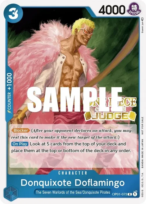 Carte One Piece anglaise OP01-073 Donquixote Doflamingo
