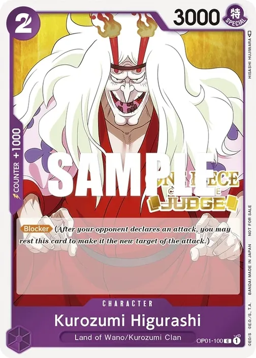 Carte One Piece anglaise OP01-100 Kurozumi Higurashi
