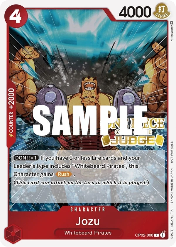 Carte One Piece anglaise Jozu OP02-008 R
