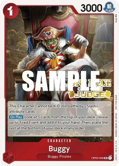 Carte One Piece anglaise OP03-008 Buggy