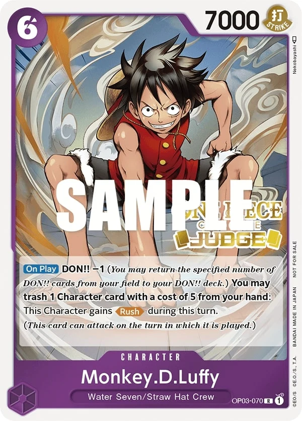 Carte One Piece anglaise Monkey.D.Luffy OP03-070 R