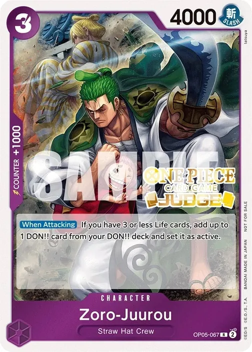 Carte One Piece anglaise OP05-067 Zoro-Juurou