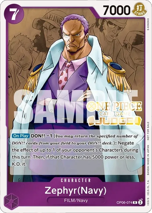 Carte One Piece anglaise OP06-074 Zephyr(Navy)