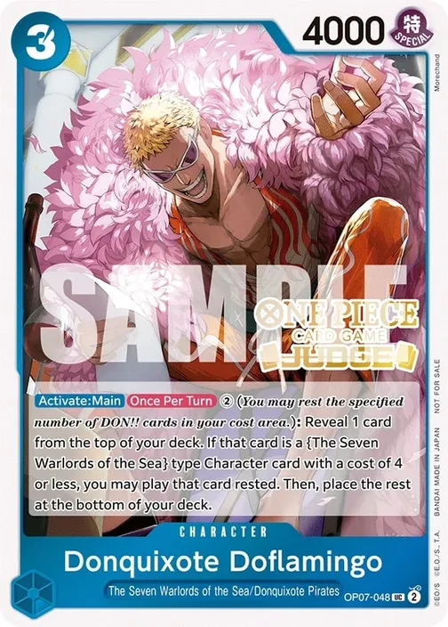Carte One Piece anglaise OP07-048 Donquixote Doflamingo