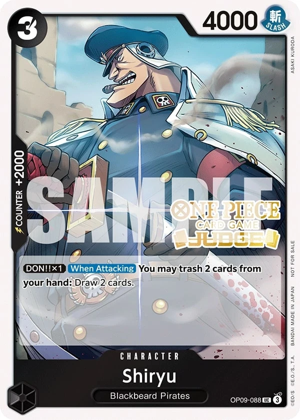 Carte One Piece anglaise Shiryu OP09-088 UC