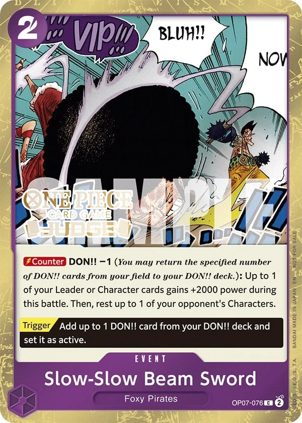 Carte One Piece anglaise Slow-Slow Beam Sword OP07-076 C