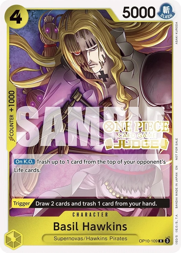 Carte One Piece anglaise Basil Hawkins OP10-109 R