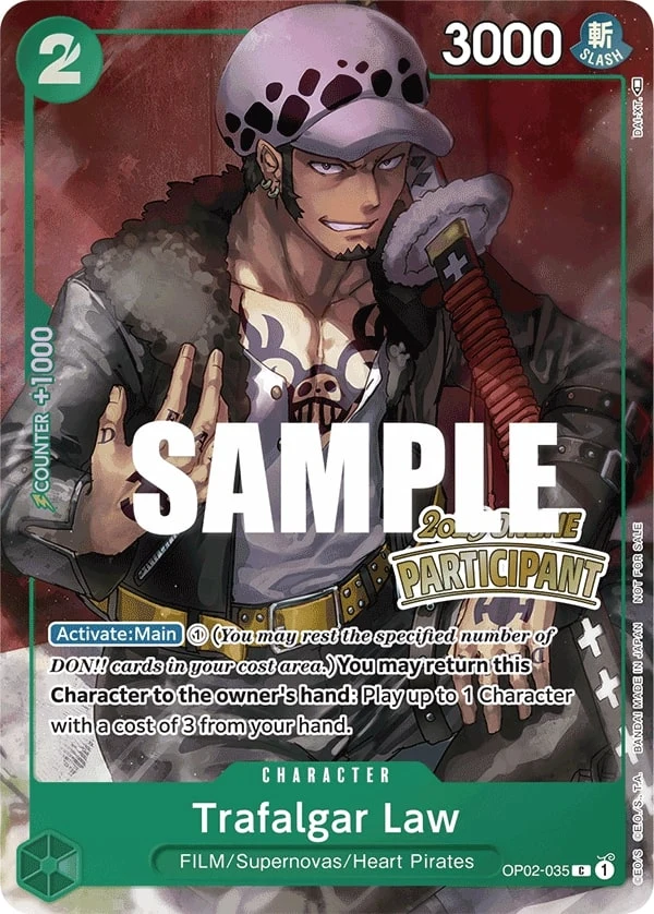 Carte One Piece anglaise Trafalgar Law OP02-035 C