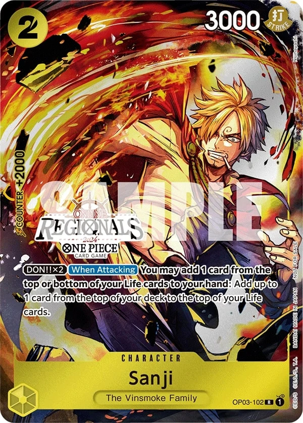 Carte One Piece anglaise Sanji OP03-102 R