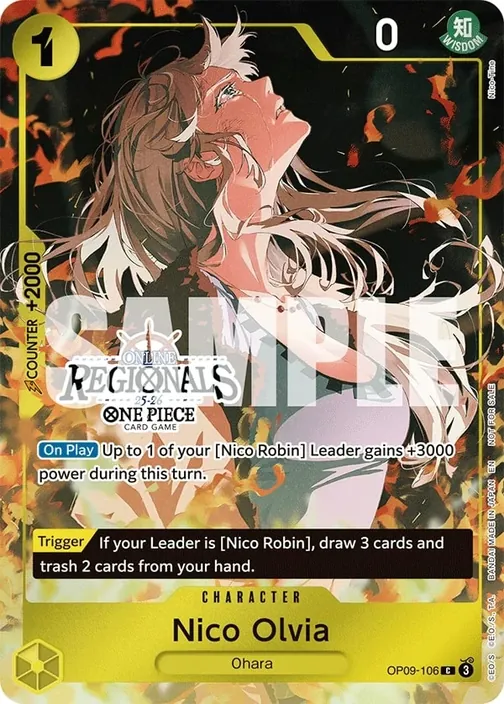 Carte One Piece anglaise OP09-106 Nico Olvia