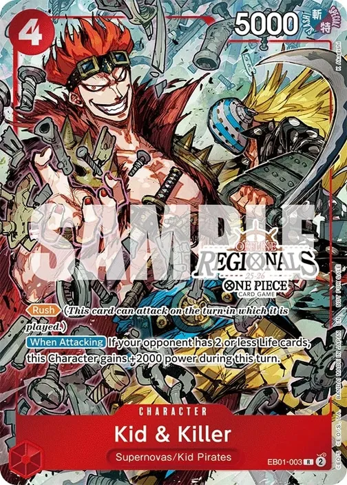 Carte One Piece anglaise EB01-003 Kid & Killer